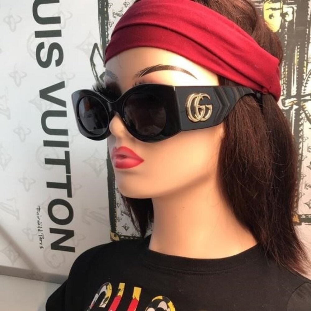 💯 - Authentic New Gucci GG0811S 001 Black / Grey Lens